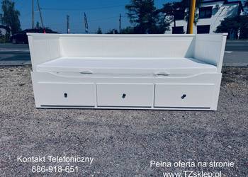 IKEA HEMNES Leżanka Łóżko z 3 szufladami, 2 materace ,białe Transport