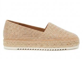 Luksusowe Skórzane Espadryle ALMA EN PEÑA V250276 Marrone z Cyrkoniami