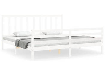 Łóżko bez materaca białe lite drewno sosnowe 200x200 cm WM-3193877