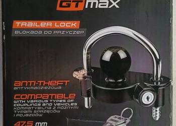GT MAX antykradzieżowa blokada do przyczep, średnica kuli 47,5 mm, NOWA