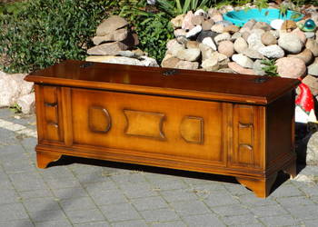 Skrzynia kuferek pufa retro sklejka ławka pojemnik schowek vintage 114cm