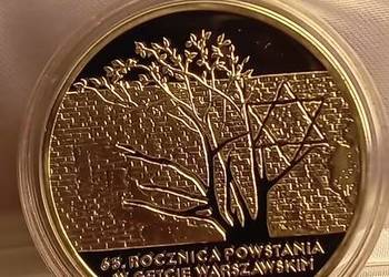 Moneta 20 zł 65 rocznica powstania w Getcie Warszawskim 2008
