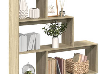 Regał przegroda 3 poziomy dąb sonoma 123x29x123 cm WM-857987