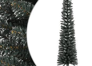 vidaXL Sztuczna, smukła choinka ze stojakiem, zielona, 240 cm（SKU:345187）