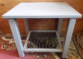 Stolik drewniany IKEA z metalową półką