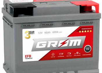 Akumulator 60Ah GROM EFB START&STOP 600A DARMOWY DOWÓZ