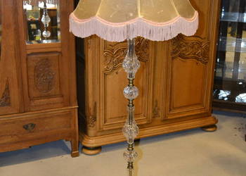 lampa stojąca z abażurem .kryształ