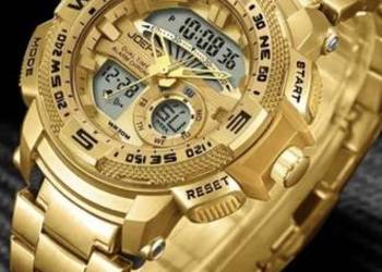 Zegarek męski analogowo cyfrowy na bransolecie