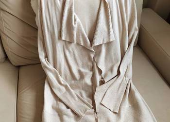 Sweter długi kardigan beżowy 36 S Reserved