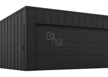 Garaż blaszany 6x6m brama segmentowa drzwi blacha na rąbek dach TKD382 Garaż blaszany 6x6m brama segmentowa drzwi blacha na rąbek dach TKD382