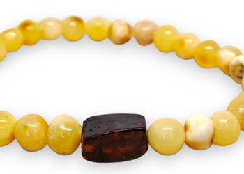 Bransoletka z bursztynu, BURSZTYN bałtycki mleko wiśnia #868