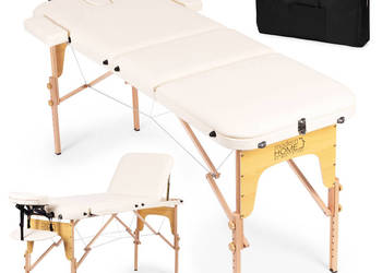 Drewniany stół do masażu i rehabilitacji 3-segmentowy składany w walizkę +…