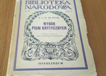 Wybór pism krytycznych / Anna Luiza Herminia de Staël Holstein Wybór pism krytycznych / Anna Luiza Herminia de Staël Holstein