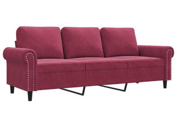 Sofa 3-osobowa winna czerwień 180 cm obita aksamitem WM-359543