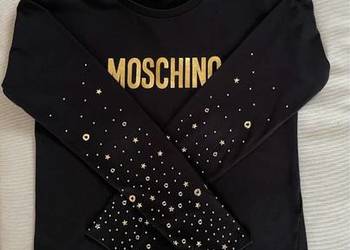 Moschino czarna bluzka dziewczęca 164 złote gwiazdki
