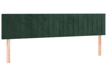 Zagłówek do łóżka z LED ciemnozielony 200x5x78/88 cm aksamit WM-3121919