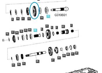Koło zębate przekładni GRV G-PTO / TRG285 / LS Tractor / 40009069