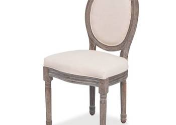 vidaXL Krzesła stołowe, 2 szt., kremowe, obite tkaniną(SKU:244087)