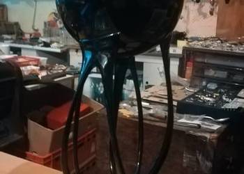Stary duży wazon szklany Makora meduza Krosno