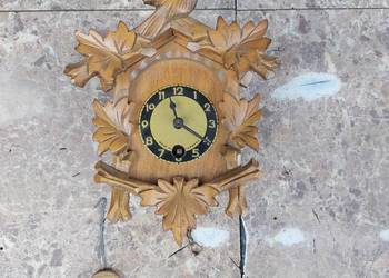 186 Stary zegar ścienny miniaturka 13cm szwarcwald kukułka