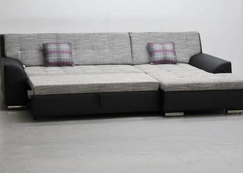 SDU DESIGN NAROŻNIK FUNKCJA spania rogówka KANAPA tkanina + EKO skóra sofa