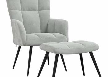 vidaXL Fotel z podnóżkiem, jasnoszary(SKU:328084)