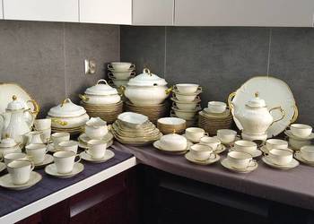 Serwis obiad kawa herbata Rosenthal Sanssouci ecru szerokie złoto 12 osób