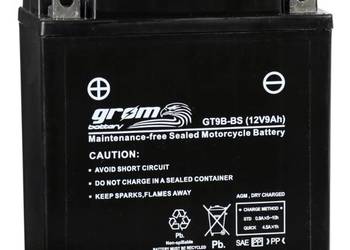 Akumulator motocyklowy 12V 9Ah 120A GROM GT9B-BS YT9B L+