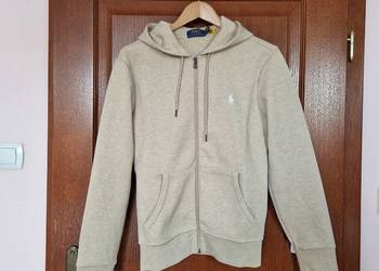 Nowa beżowa bawełniana bluza rozpinana z kapturem Polo Ralph Lauren XS