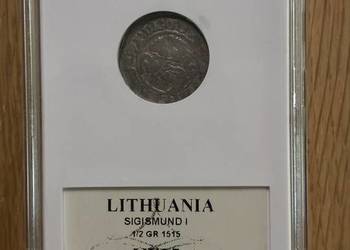 Moneta półgrosz Zygmunt I Stary 1515 VF35