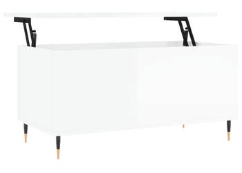Stolik kawowy biały z połyskiem 90x445x45 cm WM-830966