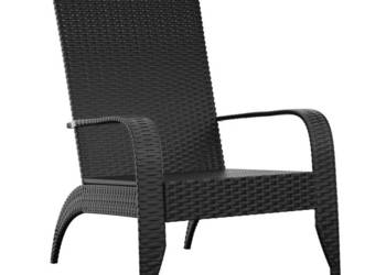 vidaXL Krzesło ogrodowe Adirondack, czarne, z polirattanu(SKU:319694)