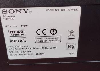 Sony KDL-50W755C w całosci lub na częsci.