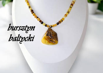 Korale z bursztynu, BURSZTYN bałtycki baroczek mleczny, bryłka #963