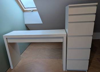 Super zestaw Ikea łóżko, komoda,toaletka, szafka nocna Malm Super zestaw Ikea łóżko, komoda,toaletka, szafka nocna Malm