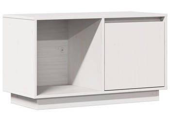 Szafka pod telewizor biała 74x35x44 cm lite drewno sosnowe WM-814335