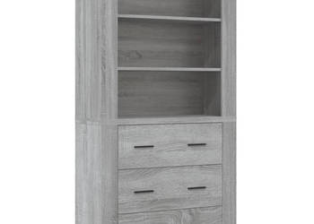 Wysoka szafka szary dąb sonoma materiał drewnopochodny WM-3185397