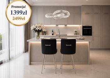 Nowoczesny hoker glamour w tkaninie velvet czarny srebrny