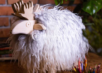 Krzesło, renifer dekoracyjny biało szary