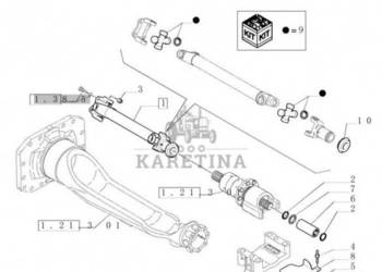 New Holland T6010 T6090 T6070 Wałek napędowy 69.799mm d, 742mm l 84486150