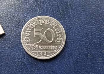 Stare monety 50 fenig 1921 F NIemcy Stare monety 50 fenig 1921 F NIemcy