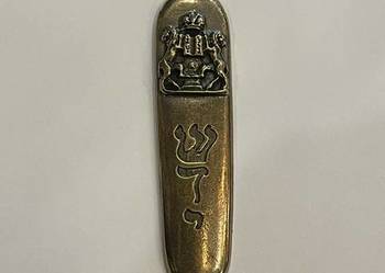 Mezuza z motywem Lwów Judy i Tablic Przykazań