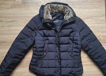 Śliczna granatowa kurtka ocieplana pikowana z misiem Orsay 38 jesienna