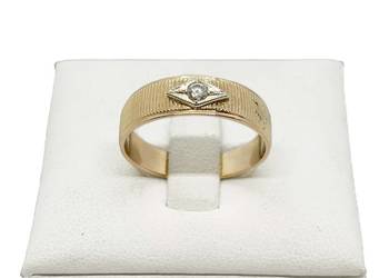 Złoty Pierścionek Próby 583 3,50g Rozmiar 20 Ocechowany Cyrkonia