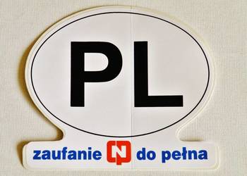 Nalepka samochodowa ''PL'' CPN zewnętrzna z lat 90-ch , folia JAC Duro