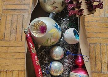 Bombki PRL stare ozdoby choinkowe szpic