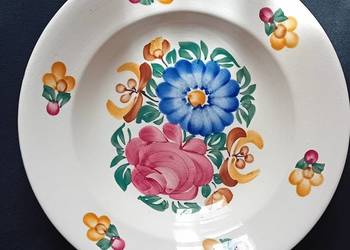 Talerz głęboki zawieszany ZF Koło, ręcznie mal. - Bożena Szymańska. PRL.