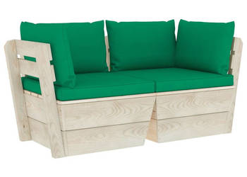 Ogrodowa sofa 2-osobowa z palet z poduszkami drewno świerkowe WM-3063389