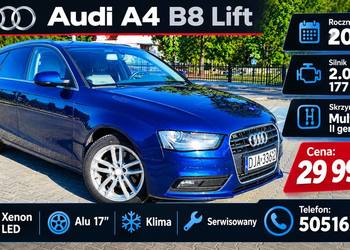 Audi A4 B8 Lifting 2.0 TDI 177KM Prywatny! Doinwestowany! Xenon LED Klima Z