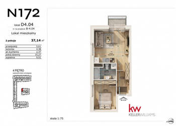 Sprzedaż mieszkania 37.14m 2-pok Poznań Naramowicka